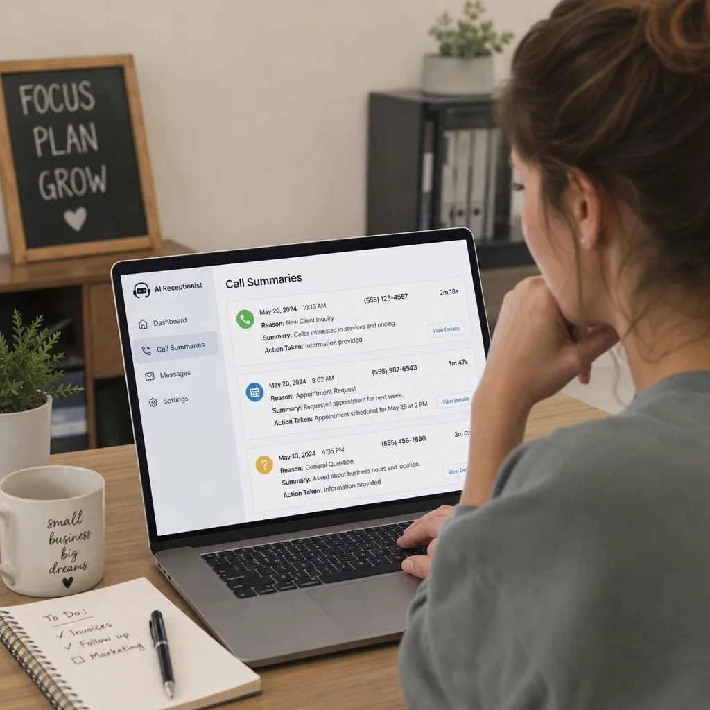 AI receptionist supporting field-service scheduling and lead capture