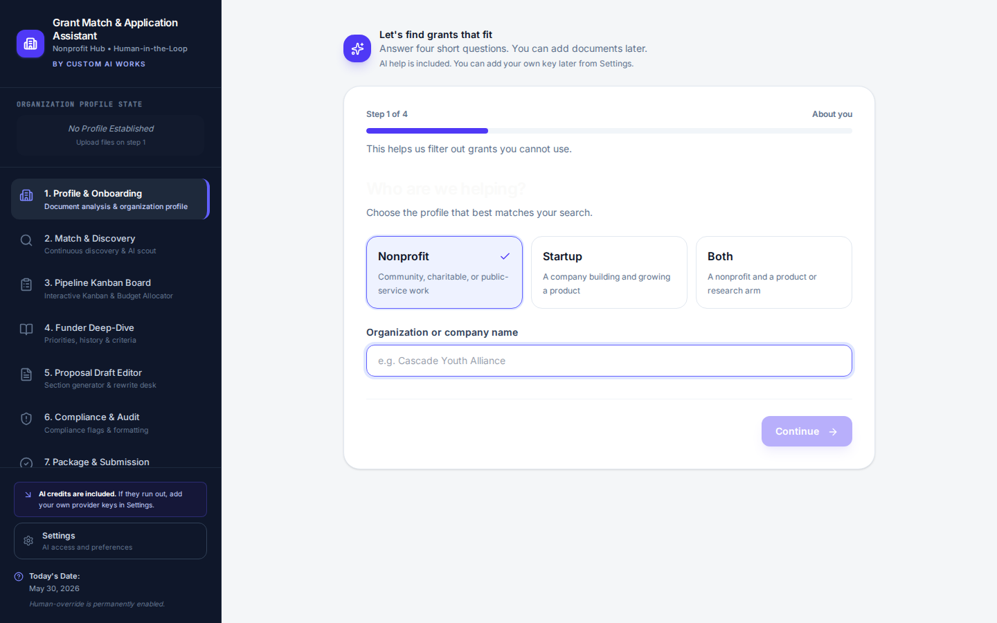 Grant Match finding verified grant opportunities