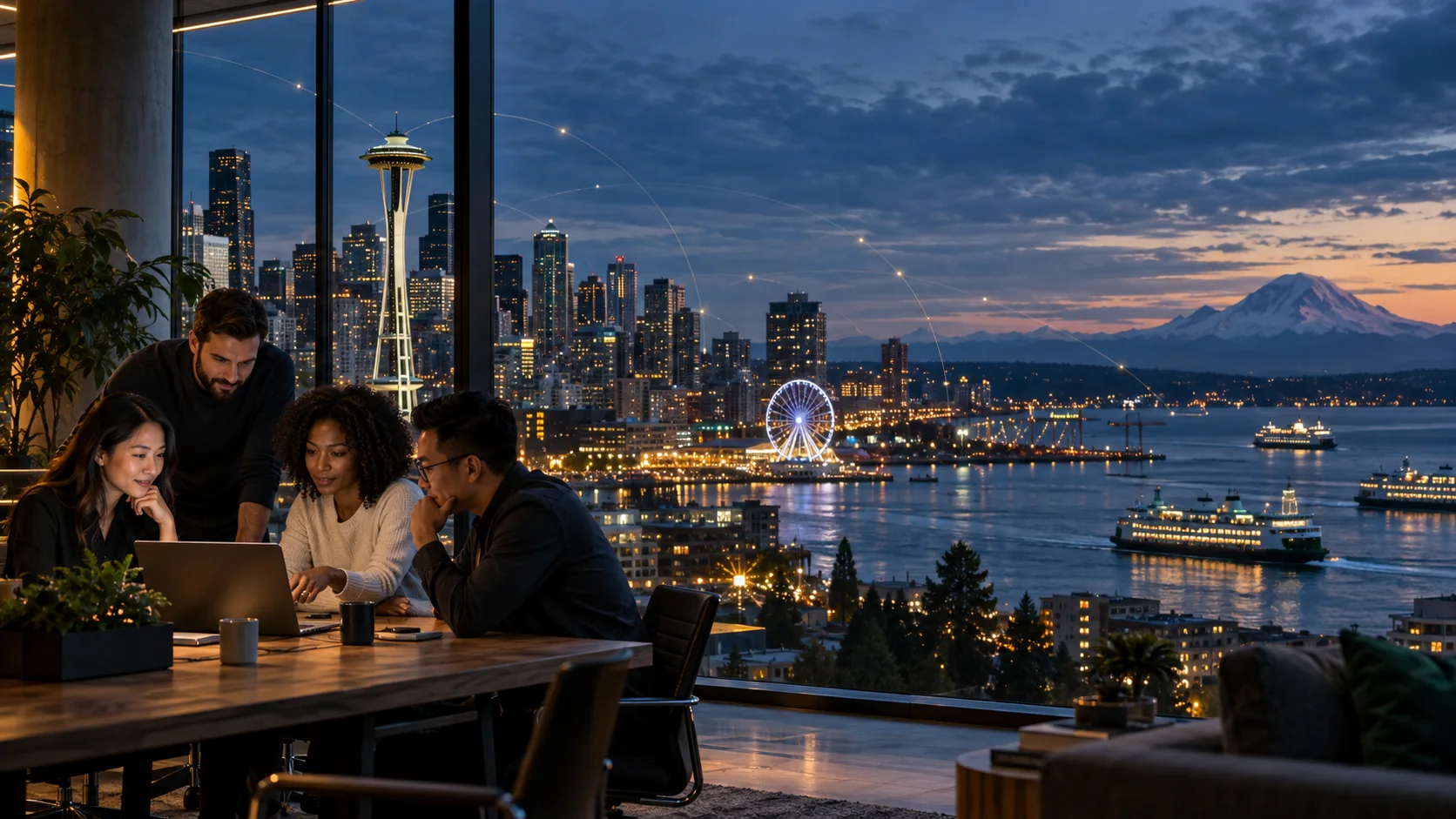Seattle skyline representing local AI automation services for Seattle-area businesses